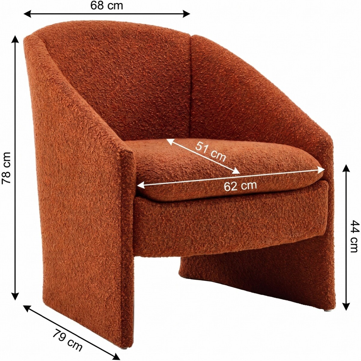 fauteuil arrondi en tissu bouclé - AMI