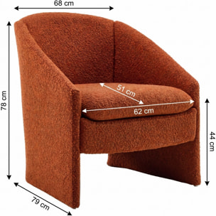fauteuil arrondi en tissu bouclé - AMI