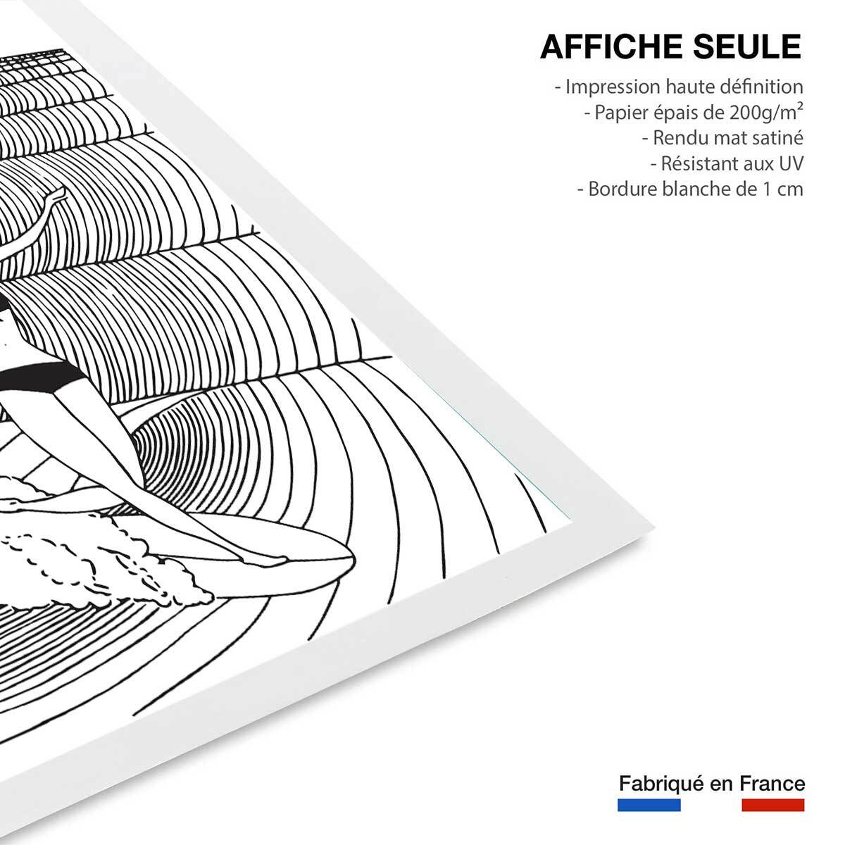 Poster surfeuse nose-riding Affiche seule