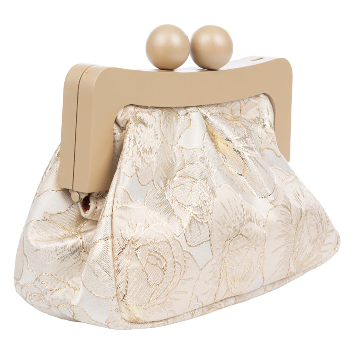 Bormida Bolso bandolera Mujer. Fabricado en madera y tela con diseños florales.