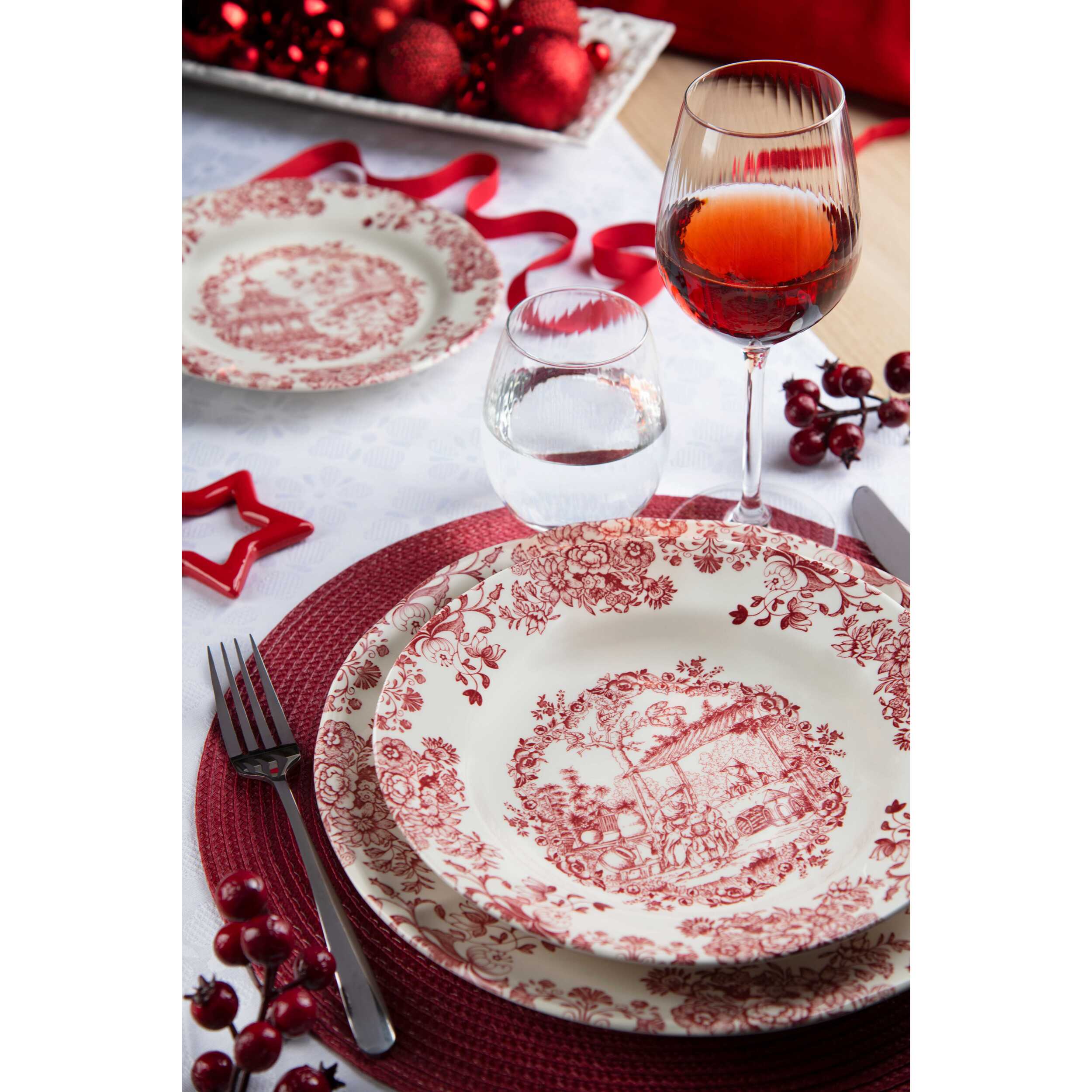 Set 6 tovagliette tonde 36 cm Excelsa – Round, Polipropilene Rosso