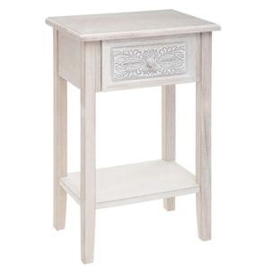 Table de chevet "Hina" blanc H67,5cm
