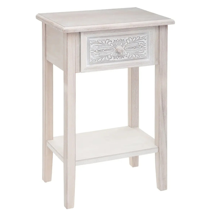 Table de chevet "Hina" blanc H67,5cm