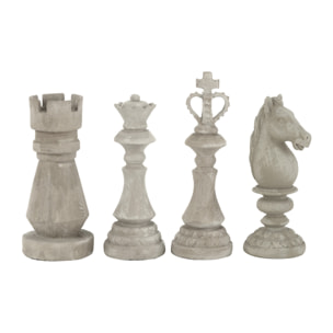 J-Line pieces d'échec Brut - résine - small - 4 pcs