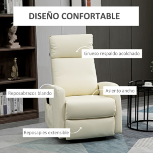 Sillón Levanta Personas Sillón Relax Eléctrico Sillón Elevador Reclinable 145° con Control Remoto Reposapiés para Personas Mayores 67x95x105 cm Crema