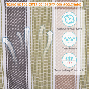 Silla Colgante para Exterior Interior de Rayas 100x106cm Carga Máx. 105 kg