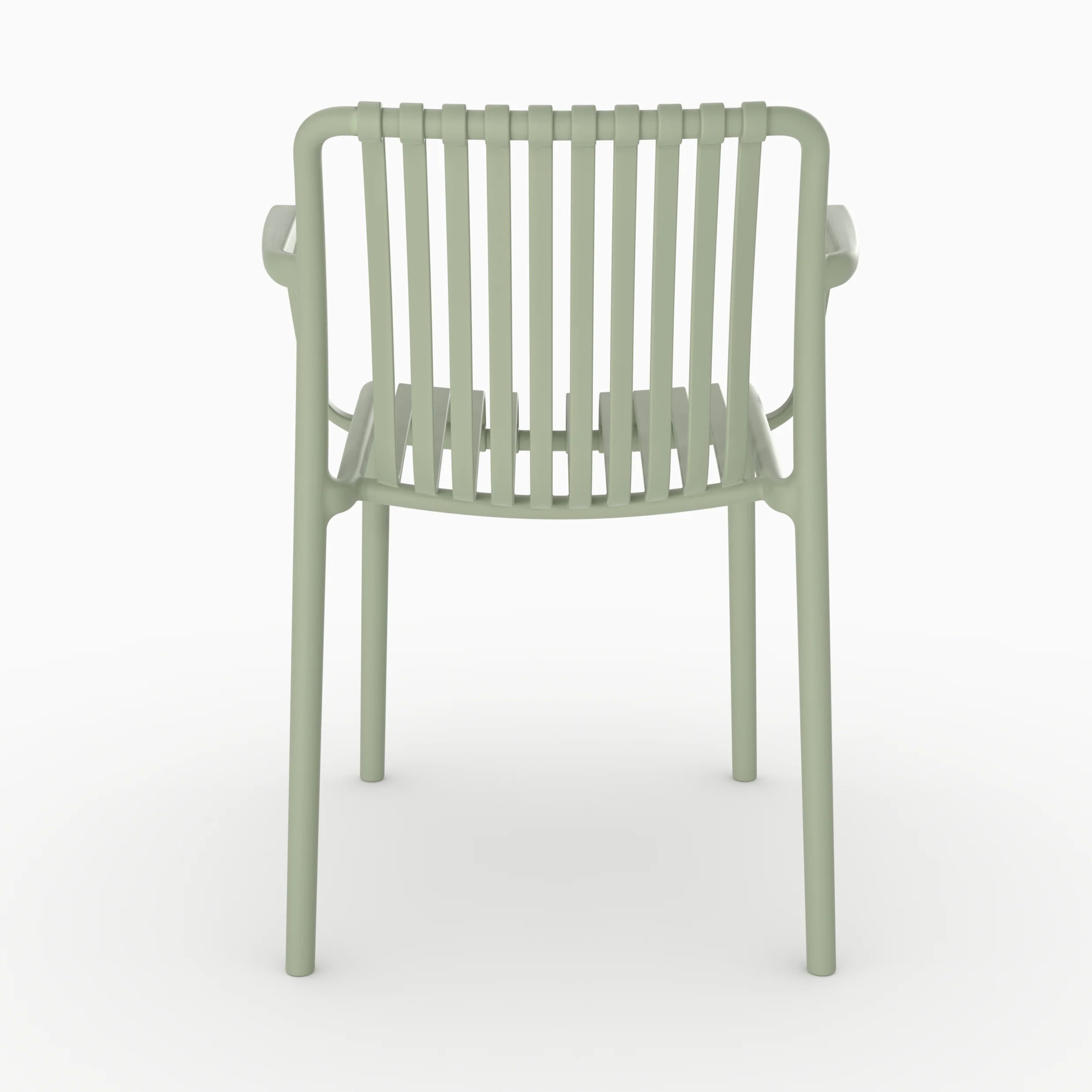 Lot de 2 chaises de jardin empilables en plastique vert pastel - Ivy