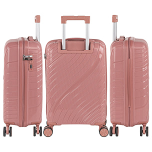 Juego De Maletas Rígidas Pp Itaca Danubio Rosa