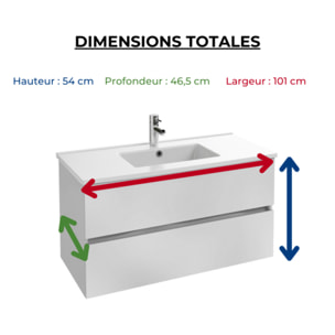 Meuble vasque Tolbiac blanc + miroir led