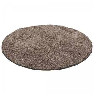 Tapis poils longs shaggy tissé motif uni ROCA