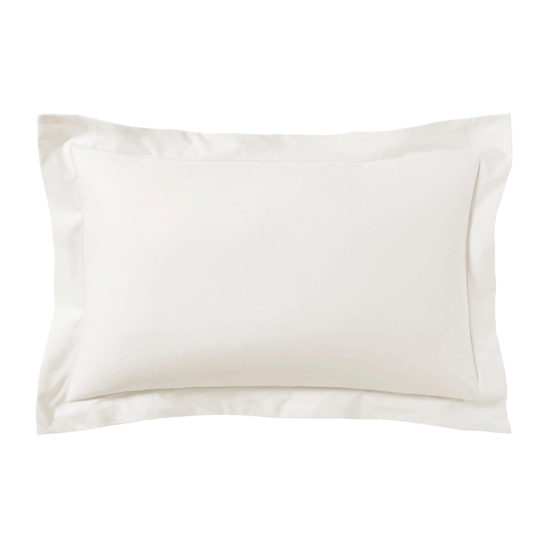 Taie d'oreiller unie en percale de coton, ROYAL LINE, Meringue