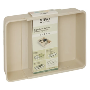 Organiseur de tiroir extensible Stora 20x38,5cm beige