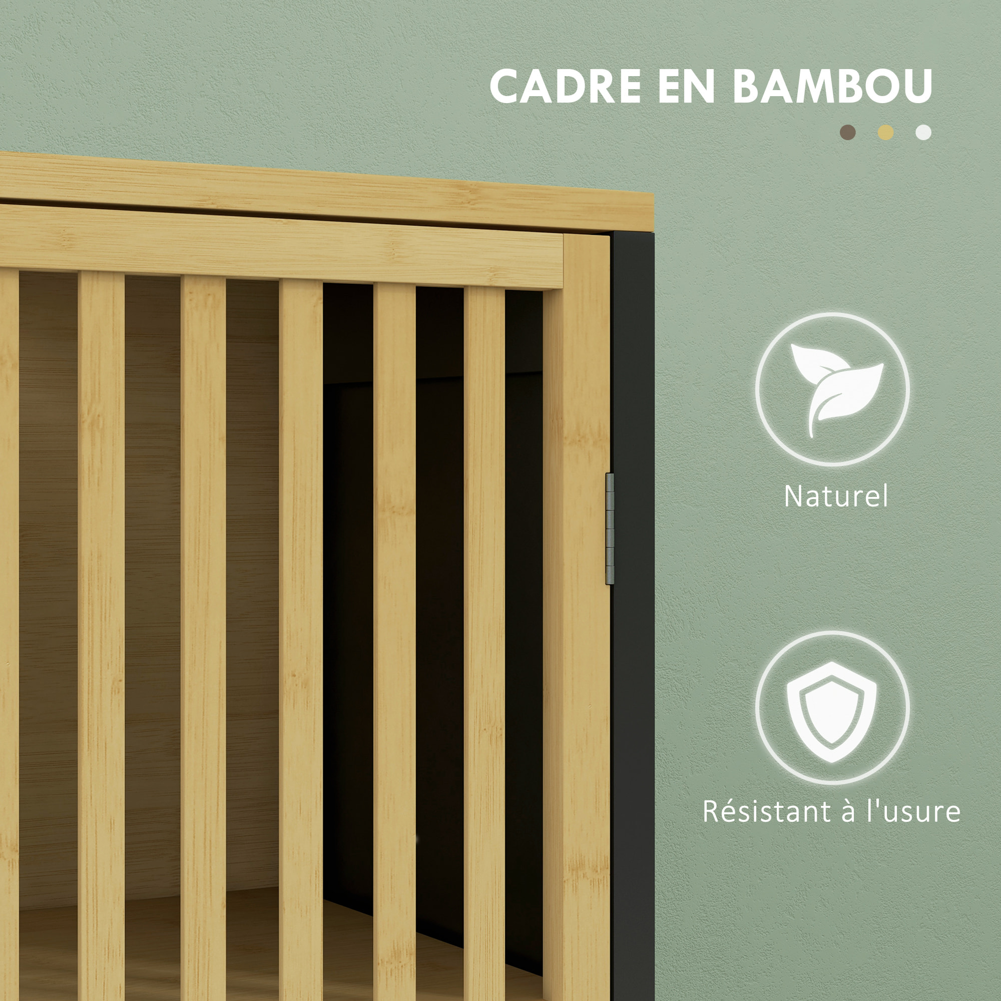 Meuble sous-vasque 2 portes étagère MDF noir bambou verni