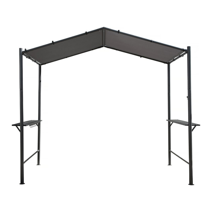 Pergola tonnelle pour barbecue - 277 x 149 cm - Anthracite