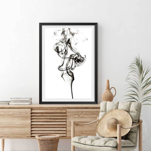 Poster smoke the dancer Affiche + cadre en bois - Noir
