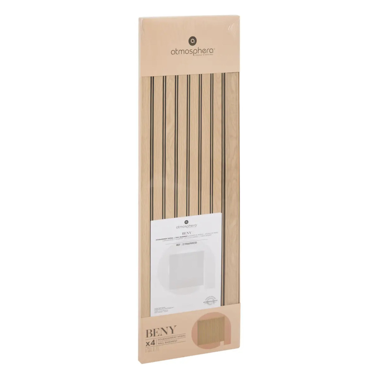 Lot de 4 panneaux soubassement Beny rectangulaire 24x100cm beige