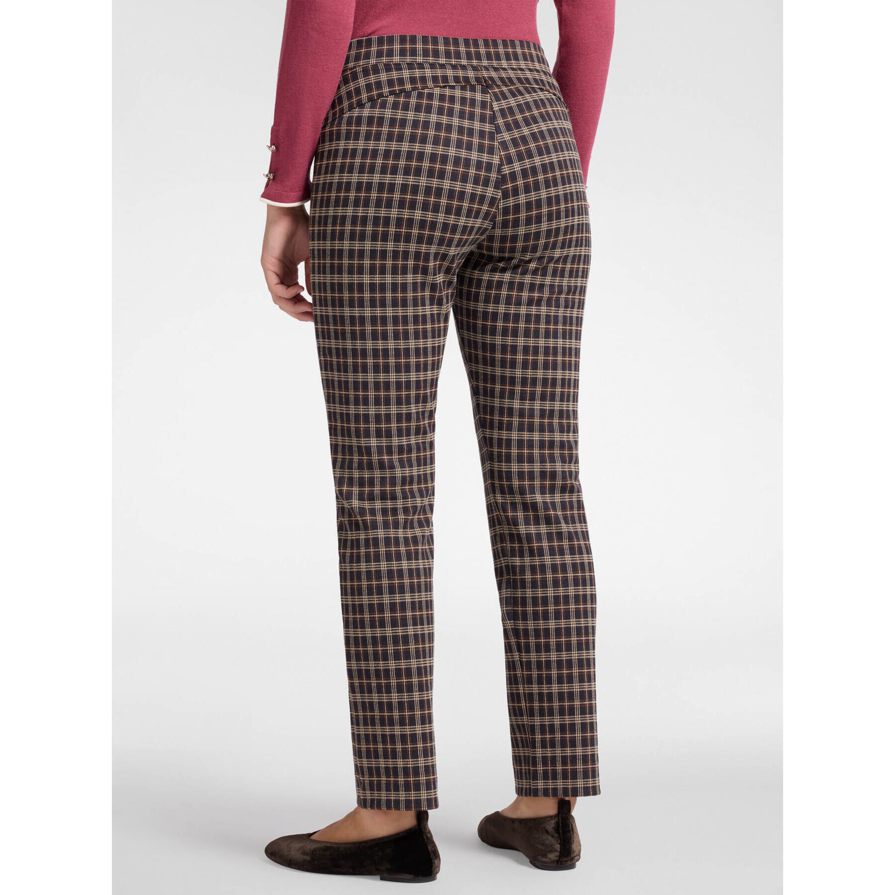 Elena Mirò - Pantalones a cuadros - Marrón