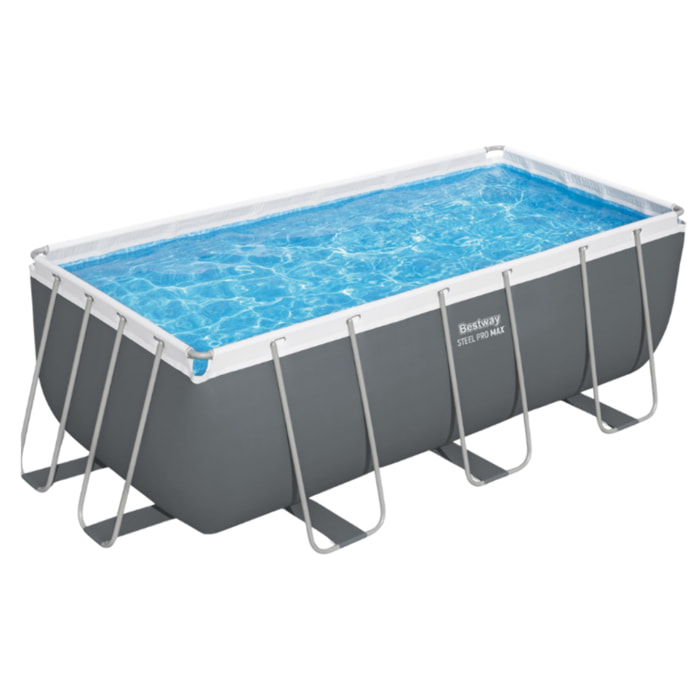 Bestway Piscine hors sol tubulaire rectangulaire Bestway Steel Pro Max 412 x 201 x 122 cm gris sans accessoires