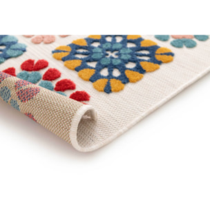MILA Alfombra geomÃ©trica con relieve de exterior-interior multicolor, varias medidas disponibles.