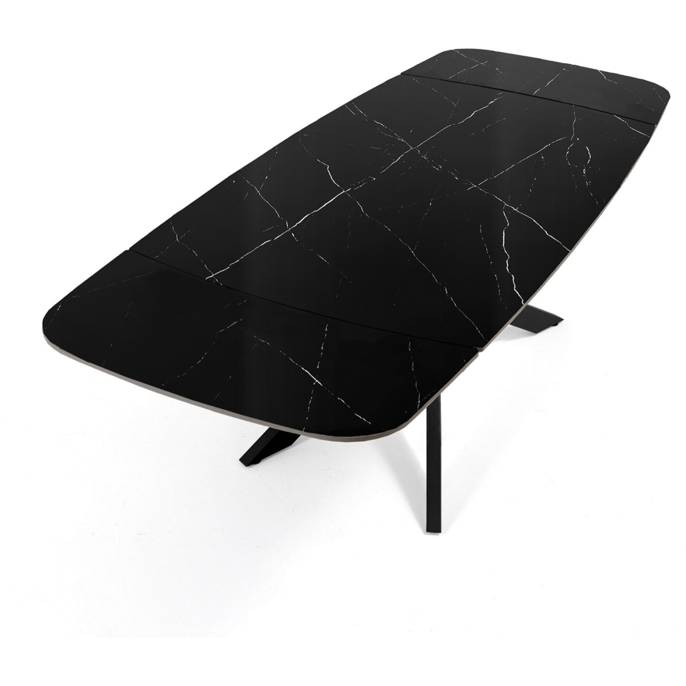 Tomasucci Table ovale extensible GEMY 160 en marbre noir - NOIR