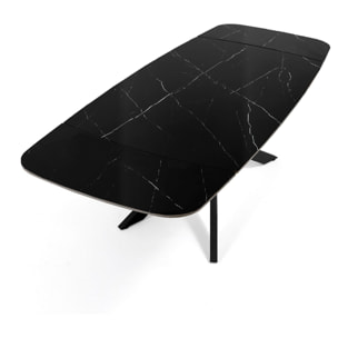 Tomasucci Table ovale extensible GEMY 160 en marbre noir - NOIR