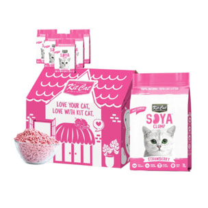 Pack 6 Kit Cat Arena Eco Nova - Strawberry 7 L Arena para gatos