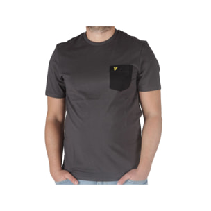 T-Shirt Lyle & Scott Contrast Pocket T-shirt Gunmetal Jet Black Grigio