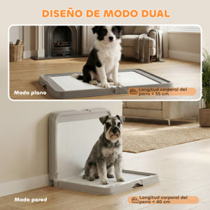 Inodoro para Perros Plegable, 86x62 cm, Bandeja Sanitaria para Perros para Entrenamiento, con 3 Almohadillas, Pies Antideslizantes y Fácil de Limpiar, Gris