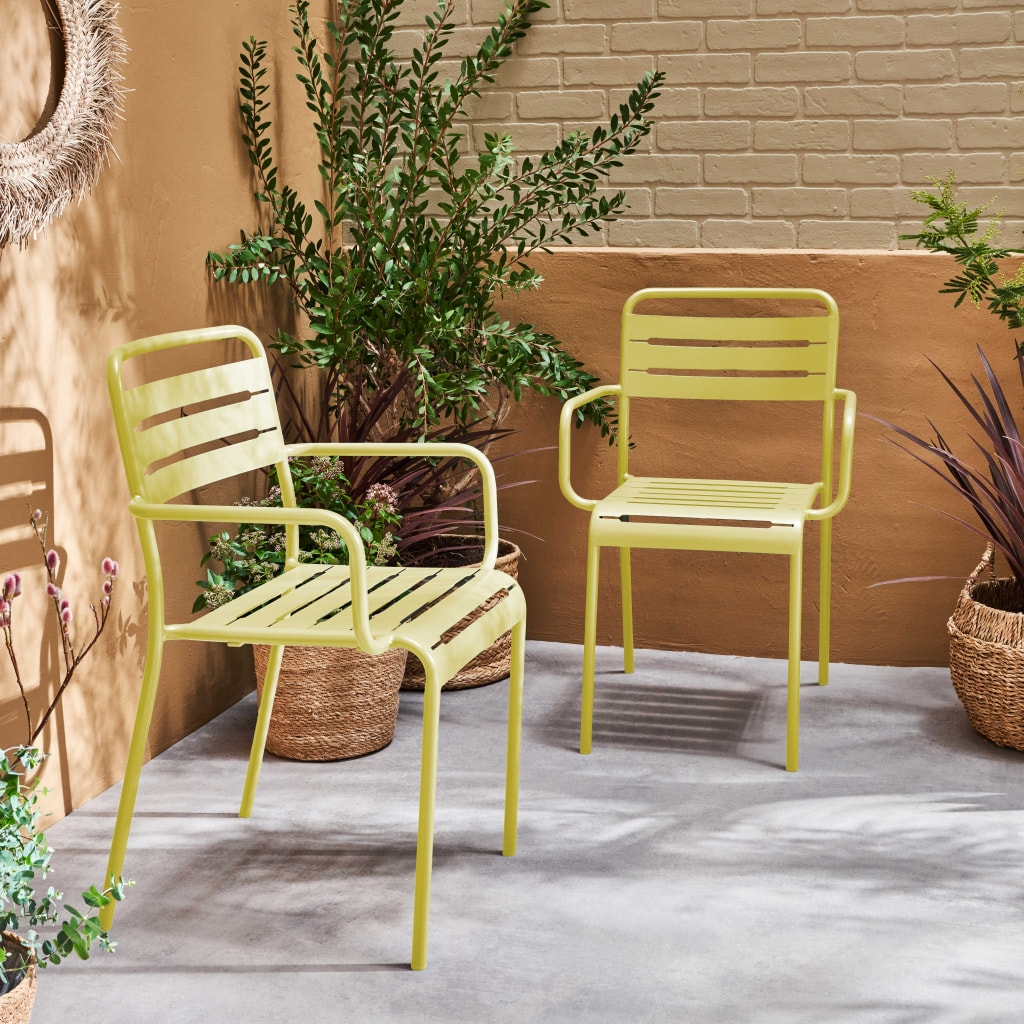 Fauteuil de jardin acier (lot de 2) AMÉLIA