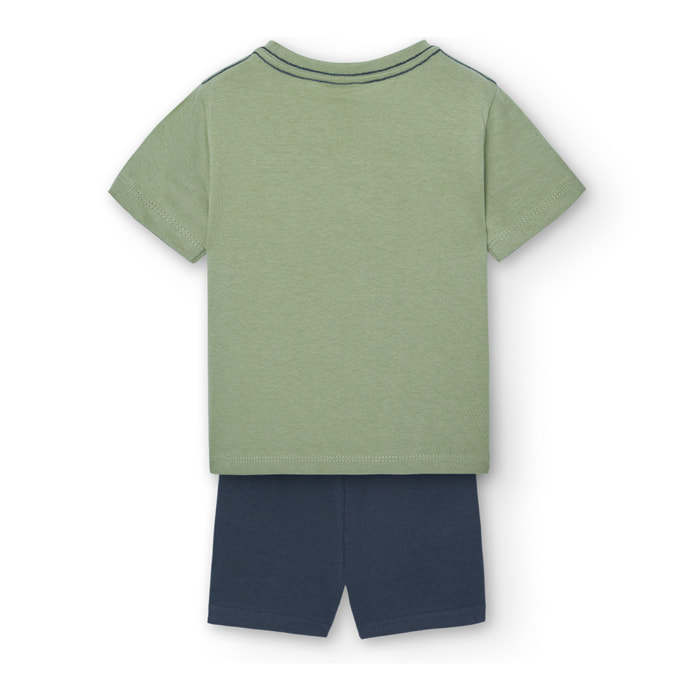 Conjunto de bebÃ© niÃ±o, estampado, mangas cortas, verde