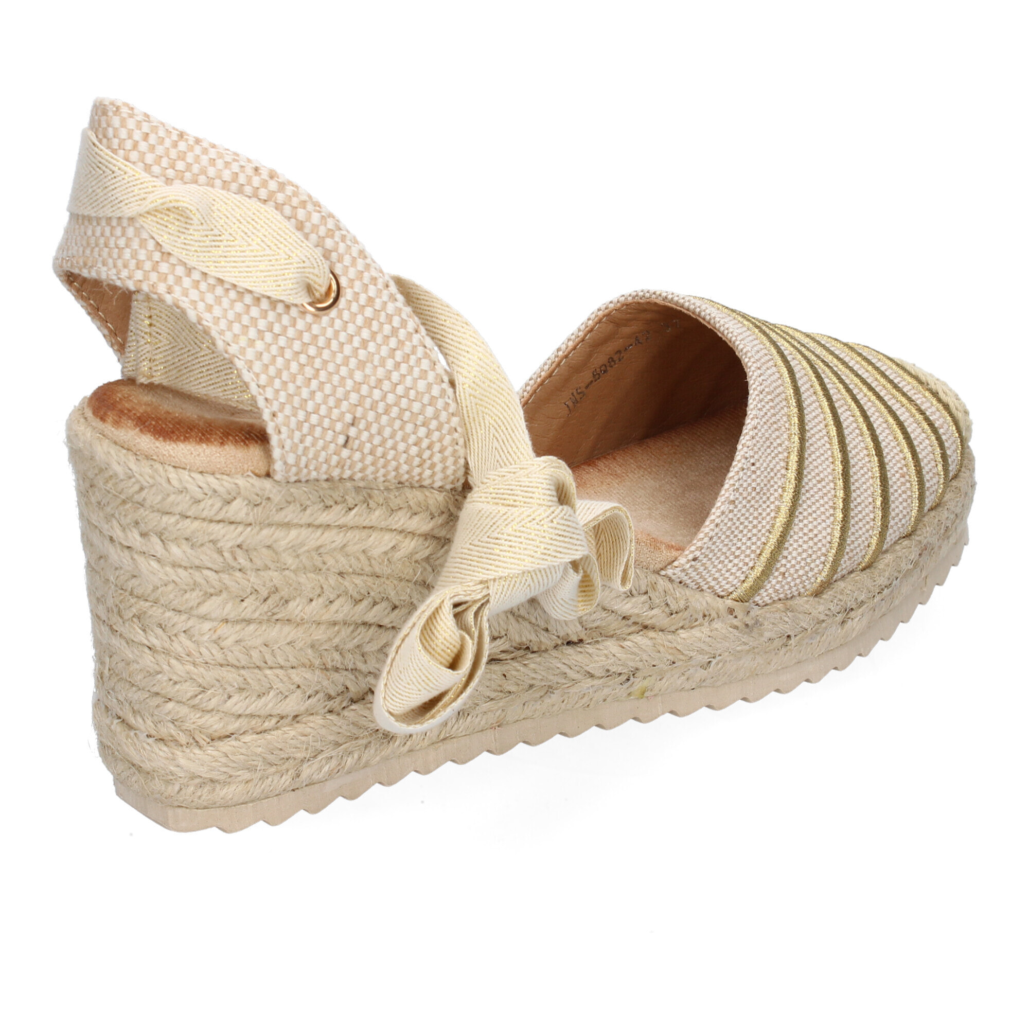 Sandalia de Mujer con Cuña de Yute, Comodas y Elegantes, Diseño Moderno con Cintas