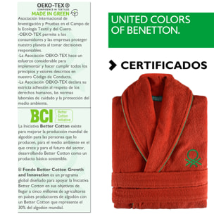 Albornoz benetton 100% algodón rojo