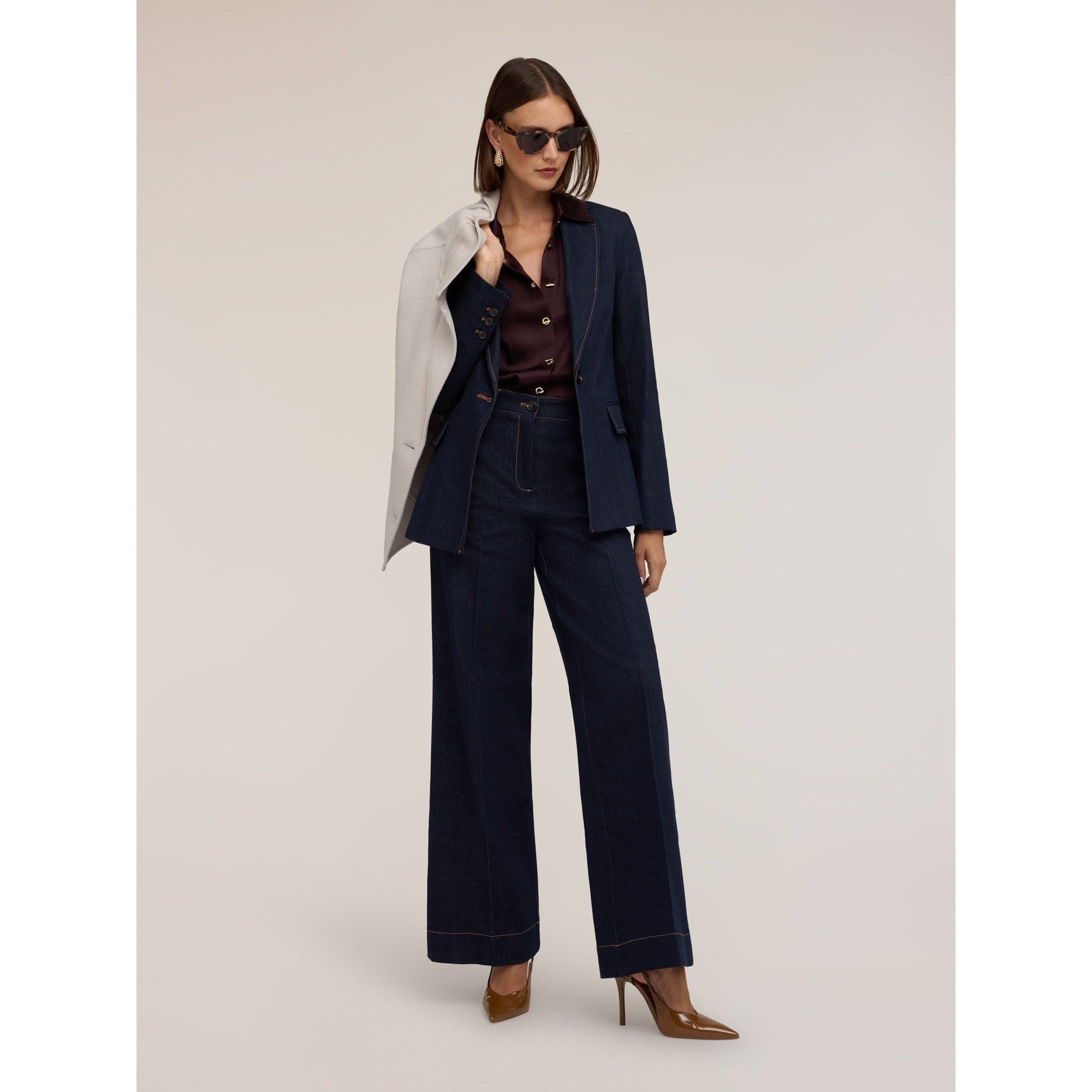 Motivi - Jeans palazzo sartoriale - Blu