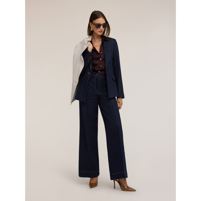 Motivi - Jeans palazzo sartoriale - Blu