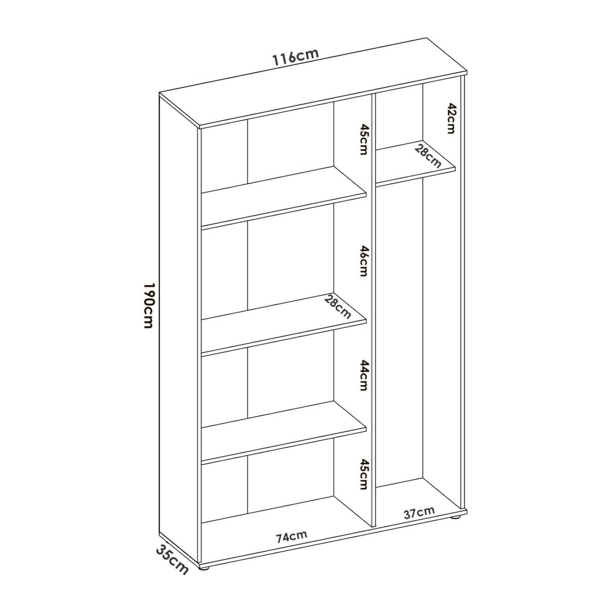 Armadio multiuso Sillano, Mobile multifunzione portascope, Guardaroba a 3 ante, 116x35h190 cm, Bianco