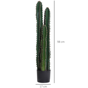 Cactus artificiel grand réalisme plante artificielle grande taille dim. Ø 17 x 100H cm vert