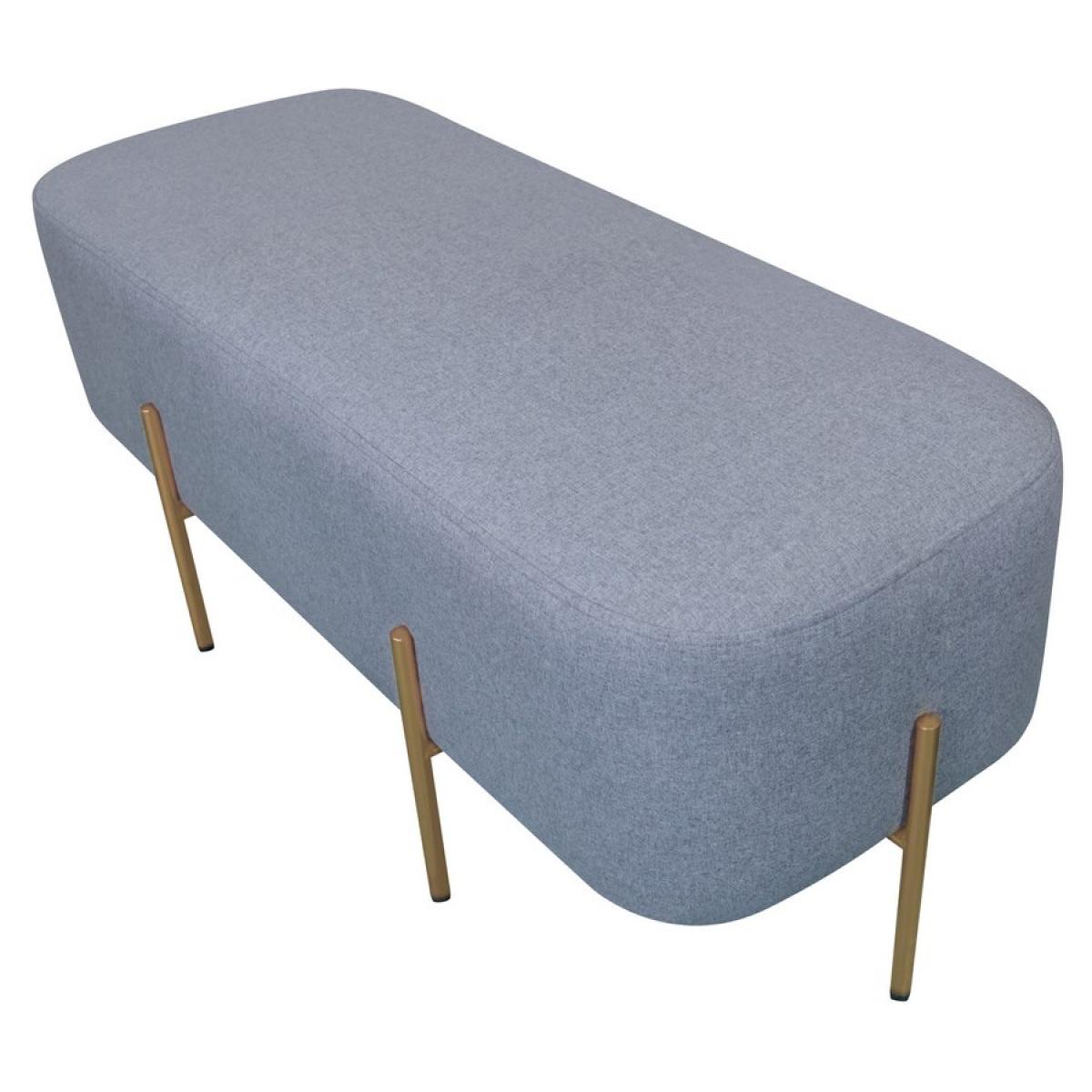 Pouf poggiapiedi rettangolare in tessuto grigio scuro - Kate