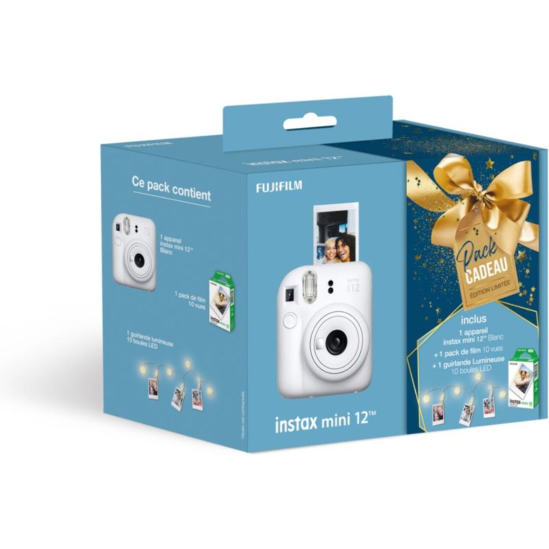 Appareil photo Instantané FUJIFILM Instax mini 12 Blanc Pack Noël