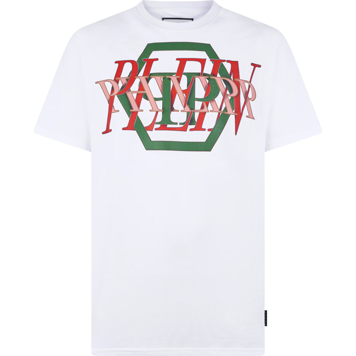 PHILIPP PLEIN Round Neck T-Shirt Logo Hexagon