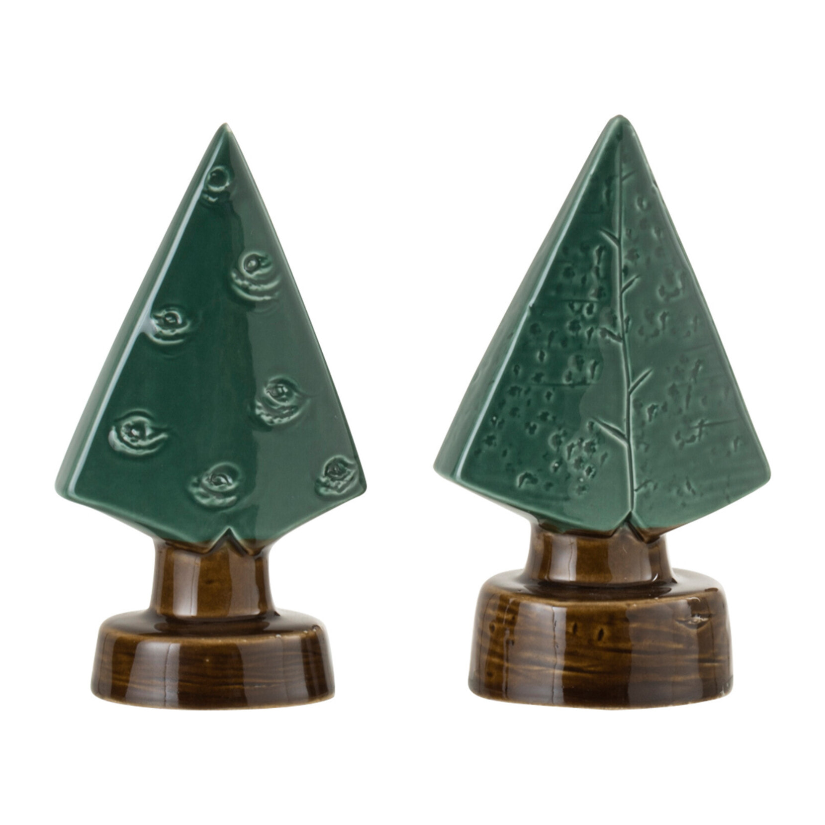 J-Line décoration Arbre - porcelaine - vert - small - 2 pcs