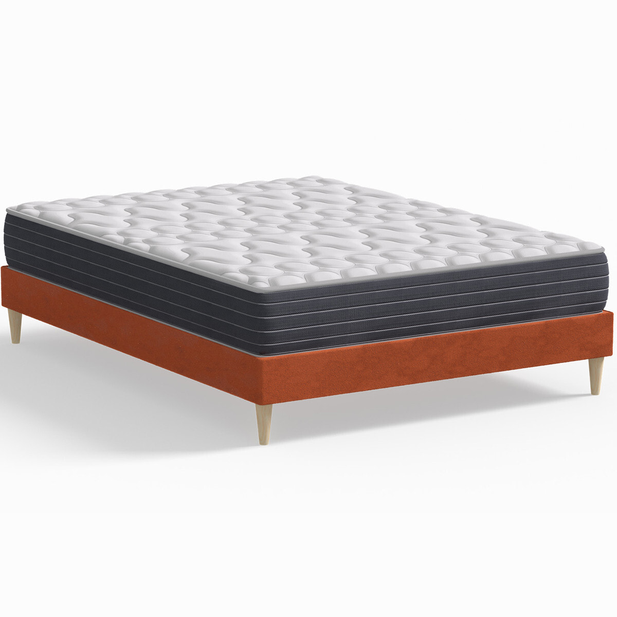 Pack lit en velours + Matelas mémoire de forme - DINA & MEMO HR