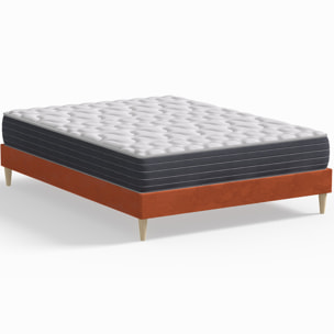 Pack lit en velours + Matelas mémoire de forme - DINA & MEMO HR