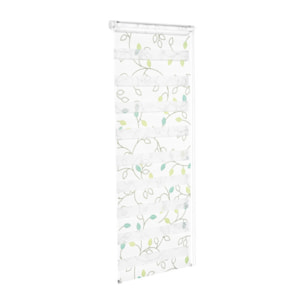 Store enrouleur Zebra 50x150cm fleurs vertes