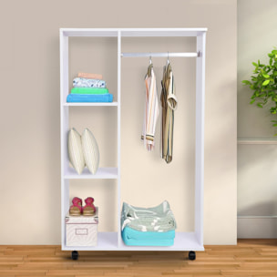 Armoire penderie armoire de rangement mobile panneaux de particules blanc