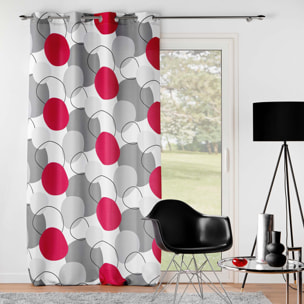 Rideau à formes géométriques - Rouge