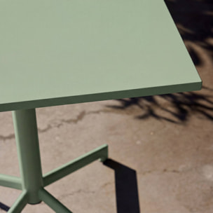 Table de jardin bistrot carrée pliante acier 2 places intérieur/extérieur  CHIARA