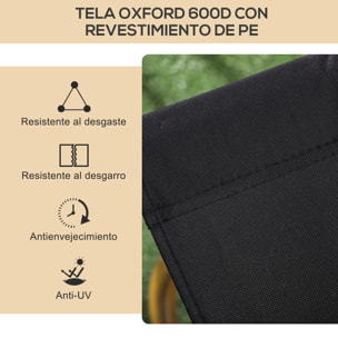 Pack de 2 Sillas Plegable de Camping Sillas de Camping Portátil con Reposabrazos y Estructura de Acero Silla para Pesca Jardín Terraza Negro