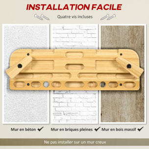 Poutre d'entrainement escalade - planche d'escalade - nombreuses différentes préhensions - bois de hêtre