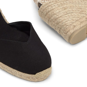 Alpargatas de cuña de mujer Chiara en algodón orgánico con cierre de cintas