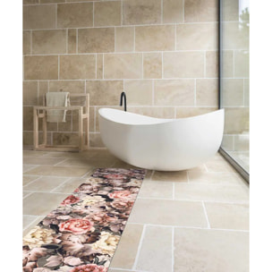 Passatoia tappeto cucina bagno ingresso multiuso, disegno fiori stile floreale